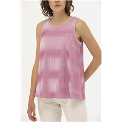 Kadın Pembe Bisiklet Yaka Kolsuz Tişört