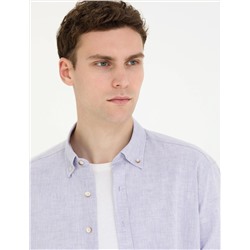 Lila Regular Fit Uzun Kollu Gömlek
