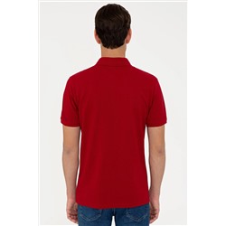 Erkek Bordo Basic Polo Yaka Tişört