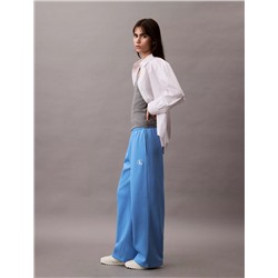 Monogram Logo Fleece Wide Leg Sweatpants