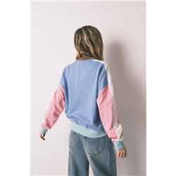 Sudadera felpa algodón color block