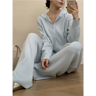 Женский свободный мягкий кардиган + широкие брюки, комплект из двух предметов