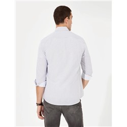 Lacivert Slim Fit Uzun Kollu Gömlek