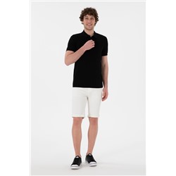 Erkek Slim Fit Polo Yaka Siyah Triko Tişört