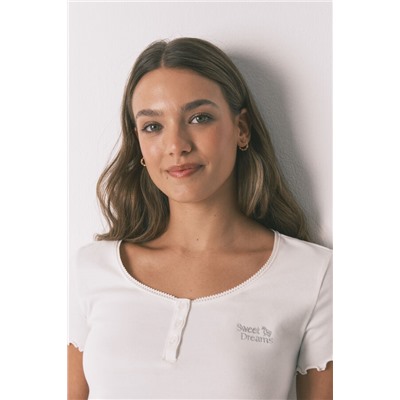 Camiseta manga corta algodón blanco
