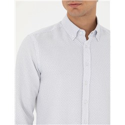 Lacivert Slim Fit Uzun Kollu Gömlek