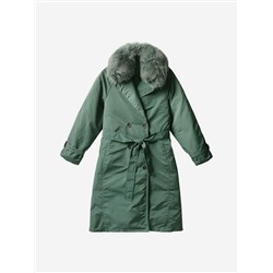 Женское пуховое пальто со съёмным меховым воротником, экспортная фабрика в Корею (без этикеток)