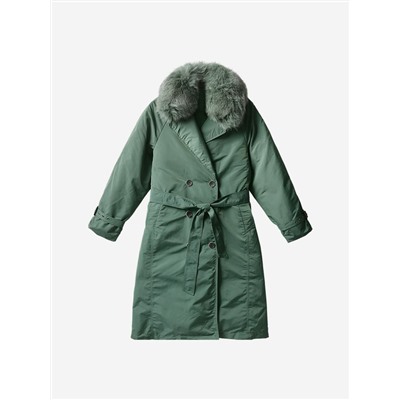 Женское пуховое пальто со съёмным меховым воротником, экспортная фабрика в Корею (без этикеток)