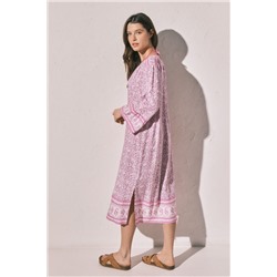 Camisola larga estampado flores cenefa