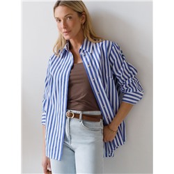 Блузка свободного силуэта с золотистыми пуговицами