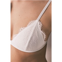 Sujetador triangular encaje blanco