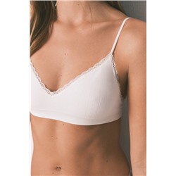 Sujetador top Seamless encaje blanco