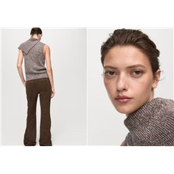 Вязаный жилет-пуловер с отворотами  МАНГ*О