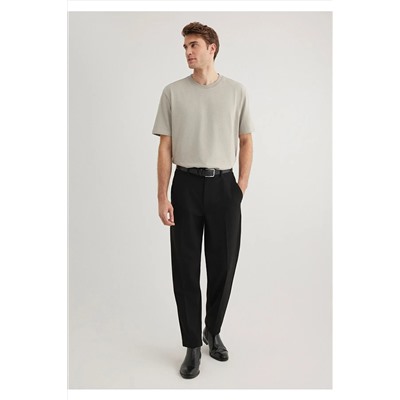 Mavi Bisiklet Yaka Gri Basic Tişört Loose Fit / Bol Rahat Kesim 0611596-70100