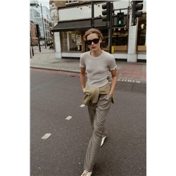 CONTRAST CUT KNIT T-SHIRT