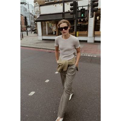 CONTRAST CUT KNIT T-SHIRT