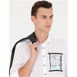 Beyaz Regular Fit Uzun Kollu Gömlek