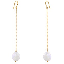 Серьги (жемчуг барочный белый 15мм; покрытие золото), Есть комплект