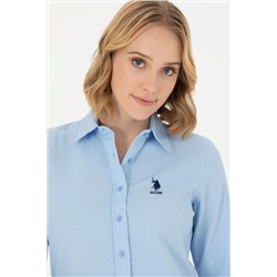 Kadın Mavi Uzun Kollu Basic Gömlek