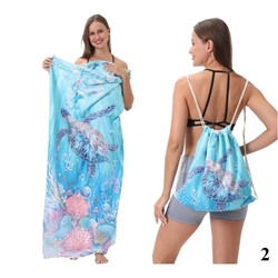 Складное пляжное полотенце «два в одном» с принтом