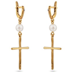 Серьги (жемчуг белый 8мм; покрытие золото), Есть комплект