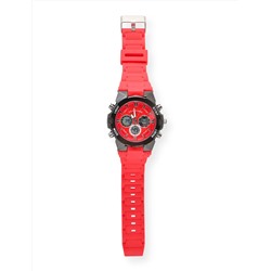 MEN'S RED AND BLACK RUBBER STRAP ANA DIGI WATCH