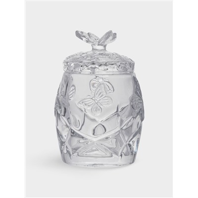 Сахарница, 11 см, 120 мл, с ложкой, стекло/сталь, Бабочка, Butterfly