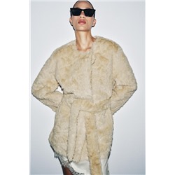 ABRIGO EFECTO PELO CINTURÓN ZW COLLECTION