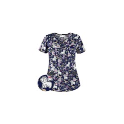 UA Dog Park Navy Print Scrub Top