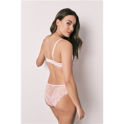 Braga clásica microfibra y encaje rosa