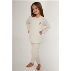 Kız Çocuk Krem Pijama Takımı