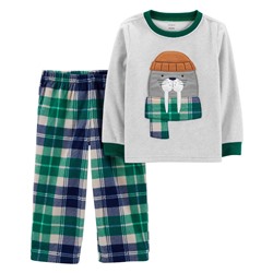 2-Piece Plane Cotton & Fleece PJs
