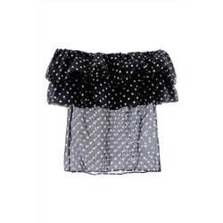 Top de seda Negro y blanco