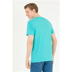 Erkek Mint Bisiklet Yaka Tişört