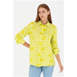 Kadın Neon Sarı Uzun Kollu Gömlek