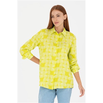 Kadın Neon Sarı Uzun Kollu Gömlek