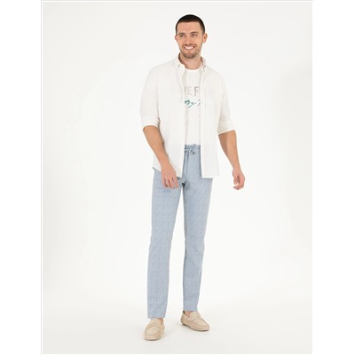 Açık Mavi Slim Fit Kumaş Pantolon