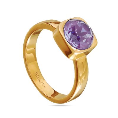 Кольцо Теннис (кристаллы SW пурпурные 8мм; покрытие золото), Есть комплект