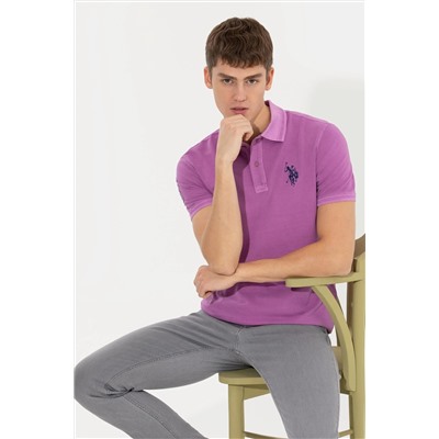 Erkek Menekşe Basic Polo Yaka Tişört