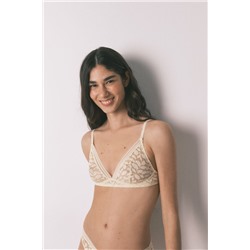 Sujetador trinagular NATURAL encaje beige