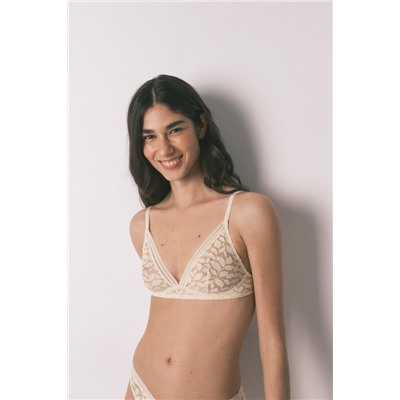 Sujetador trinagular NATURAL encaje beige