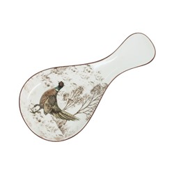 Подставка под ложку, 25 см, керамика К, белая, Птицы, Hunting, 60426