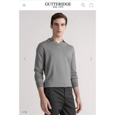 Мужской изысканный вязаный свитер с V-образным вырезом и отворотом