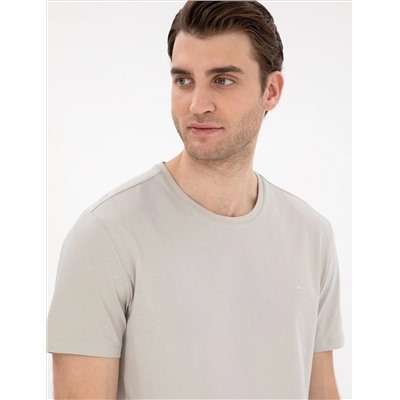 Taş %100 Pamuk Slim Fit Bisiklet Yaka Basic Tişört