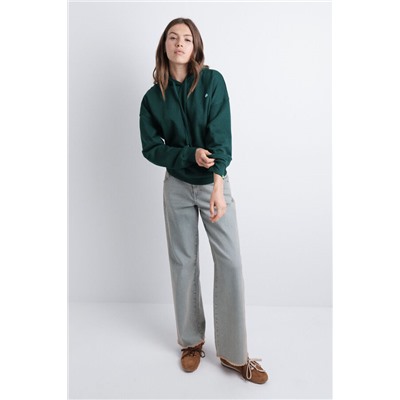 Sudadera capucha felpa verde