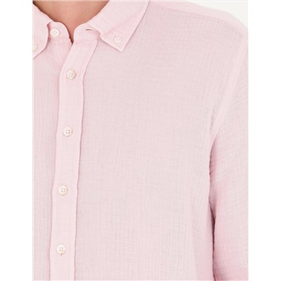 Pembe Regular Fit Uzun Kollu Gömlek