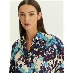 Рубашка с абстрактным принтом из 100% вискозы, B3245/graphica