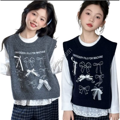 Комплект рубашка и жилет для девочек