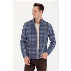 Erkek Mavi Uzun Kollu Gömlek