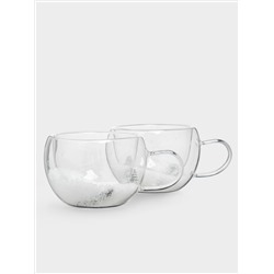 Кружка, 270 мл, 2 шт, стекло Б, с ягодами и еловыми ветками внутри, Wind-mystery